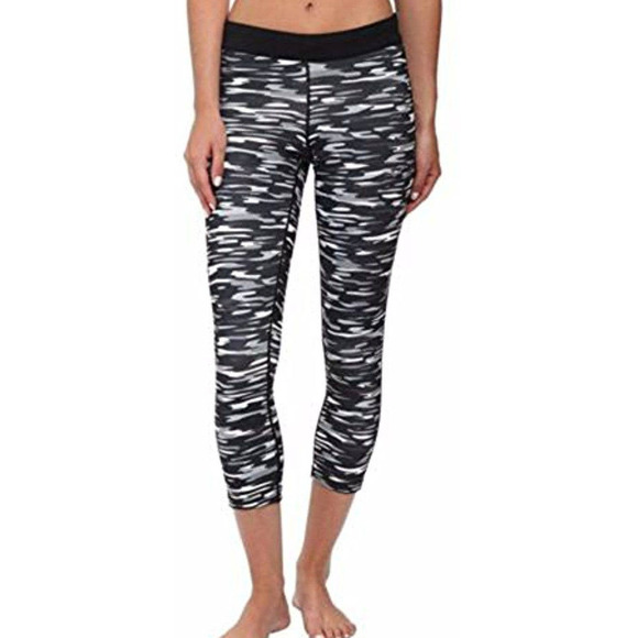NIKE DRI-FIT ELASTIC DRAWSTRING WAIST RUNNING CAPRI LEGGING MULTI CAMO SMALL EUC - Picture 1 of 16